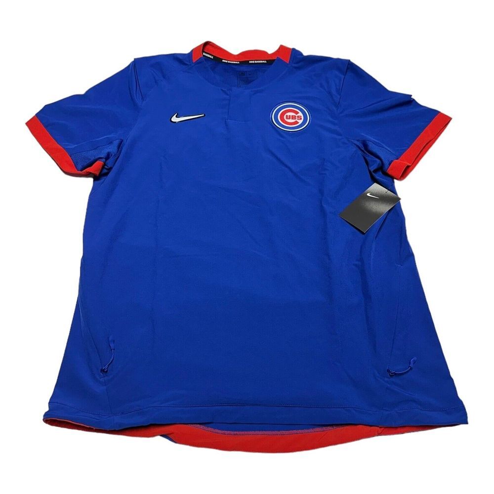 NWT Men's Chicago Cubs NIKE AUTHENTIC‎ MLB Light Pullover Bench BP Jacket Size S